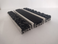 Грязезащитная алюминиевая решетка" ЕuroLux-ECO Light" без шумоизоляции, вставка "Ворс+Скребок+Резина" высота изделия 18 мм, толщина профиля 1,0 мм  - gkeurolux.ru - Екатеринбург