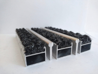 Грязезащитная алюминиевая решетка" ЕuroLux-SG ", вставка " Ворс+Скребок",  Высота изделия 28 мм с шумоизоляцией, толщина профиля 1,3 мм - gkeurolux.ru - Екатеринбург