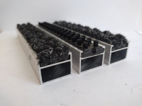 Грязезащитная алюминиевая решетка" ЕuroLux-SG ", вставка " Ворс+Щётка",  Высота изделия 28 мм с шумоизоляцией, толщина профиля 1,3 мм - gkeurolux.ru - Екатеринбург