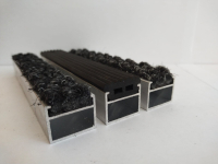 Грязезащитная алюминиевая решетка" ЕuroLux-SG ", вставка " Резина+Ворс",  Высота изделия 28 мм с шумоизоляцией, толщина профиля 1,3 мм - gkeurolux.ru - Екатеринбург